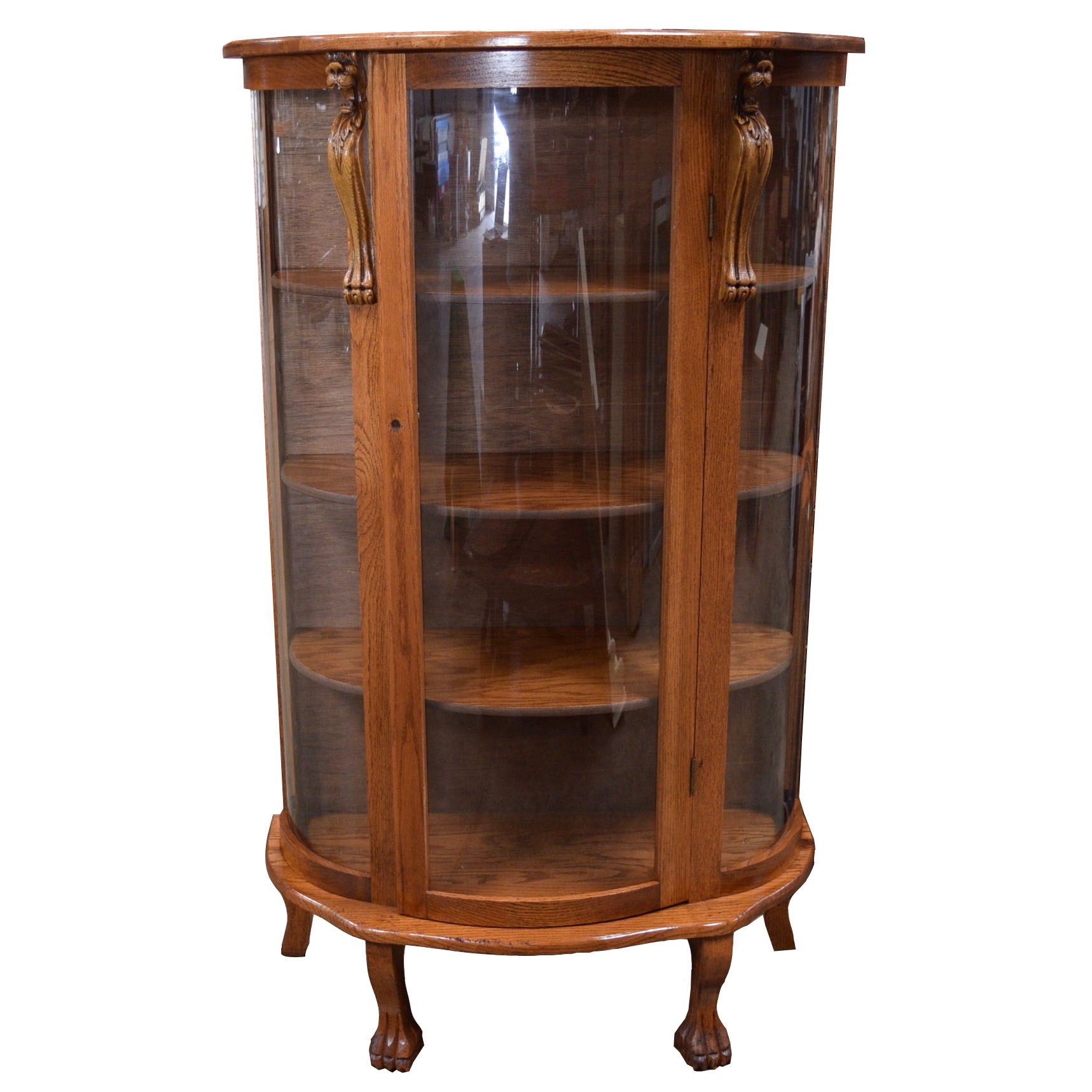 Antique Victorian Curio with Lion Corbels EBTH